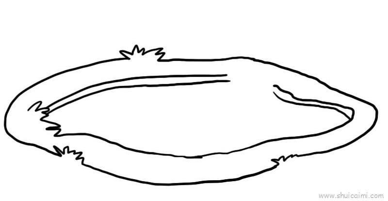 小池塘和水草儿童画怎么画 小池塘和水草简笔画简单又好看