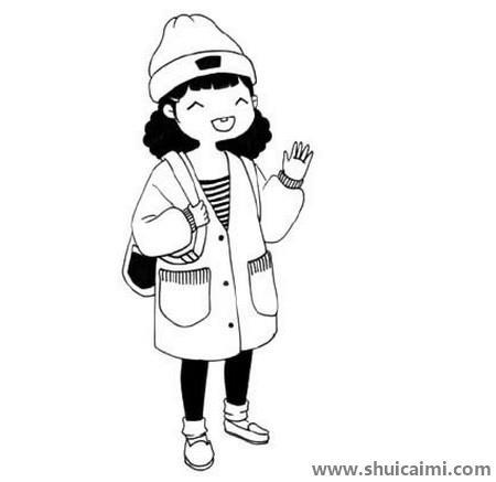 时尚小女孩儿童简笔画图片大全