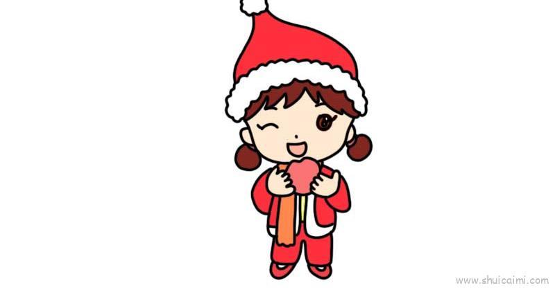 抱苹果儿童画怎么画 抱苹果简笔画步骤