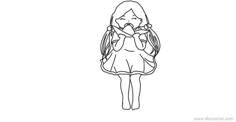 吃粽子儿童画怎么画 吃粽子简笔画顺序