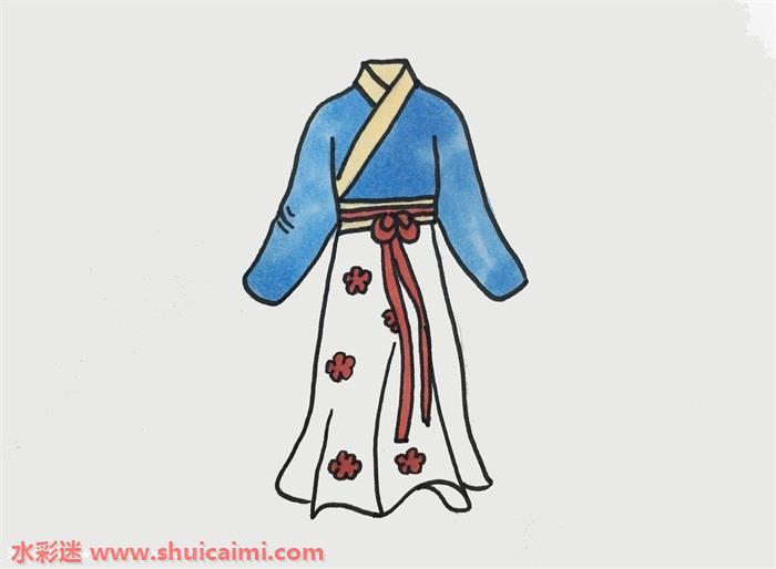 古代古裙怎么画 古代裙子简笔画简单易画彩色