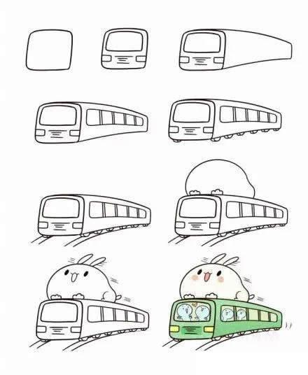 火车怎么画简笔画 老式绿皮火车怎么画简笔画