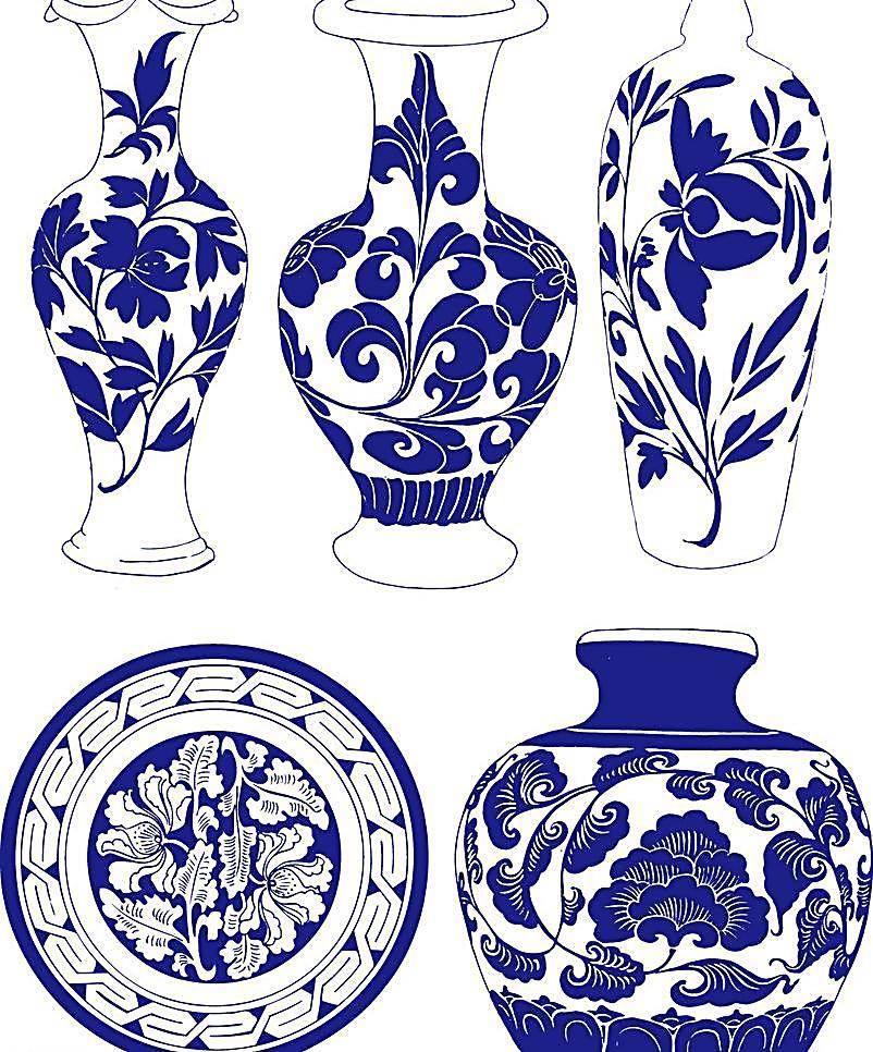 青花瓷简笔画 青花瓷简笔画图片大全