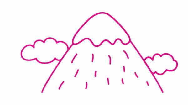 雪山简笔画 雪山简笔画彩色