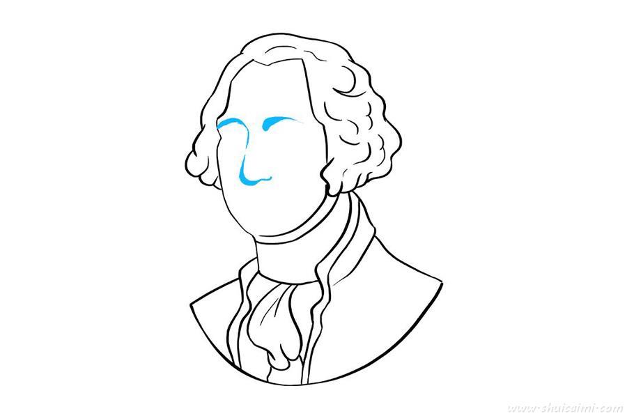 乔治华盛顿怎么画 乔治华盛顿简笔画简单好看带颜色