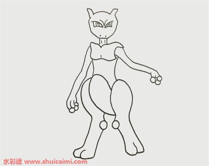 神奇宝贝超梦怎么画简笔画一步一步教