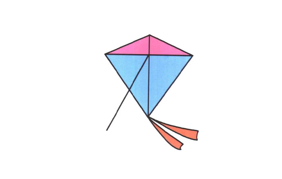 幼儿简笔画风筝_儿童画风筝简笔画图片彩色