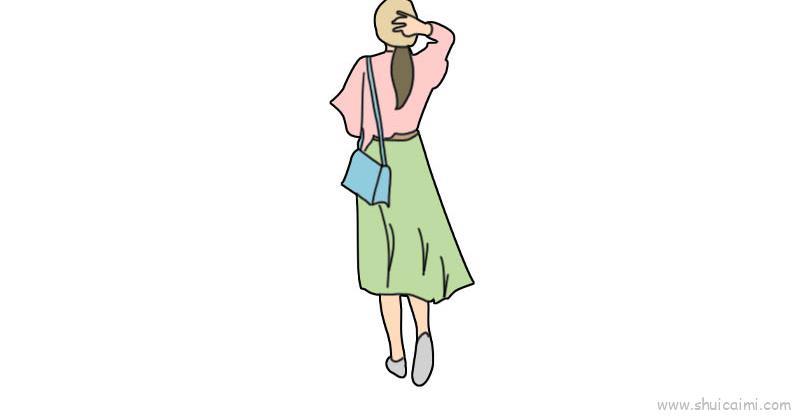 好看的女生背影简笔画教程