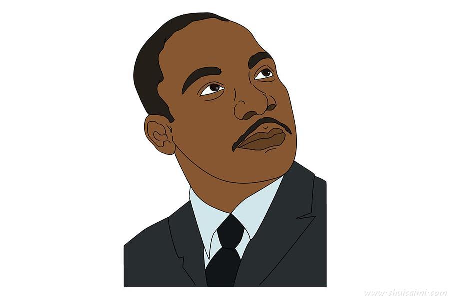 马丁路德金怎么画 马丁路德金简笔画简单又漂亮彩色