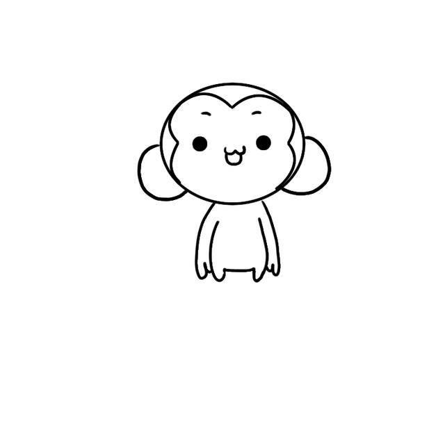 简笔画猴子 简笔画猴子的画法最简单