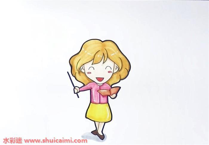 英语老师怎么画 英语老师简笔画彩色