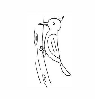 啄木鸟简笔画 啄木鸟简笔画图片