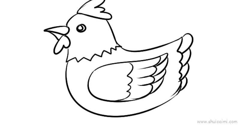 鸡儿童画怎么画 鸡简笔画步骤