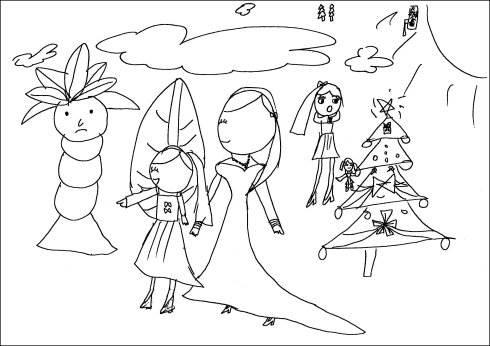 三圣母简笔画 三圣母简笔画卡通