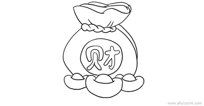 新春福袋儿童画怎么画 新春福袋简笔画步骤