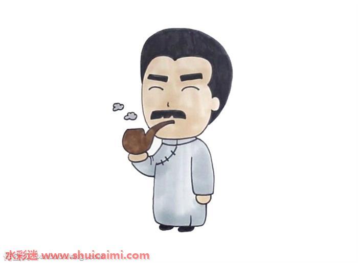 鲁迅怎么画 鲁迅简笔画步骤