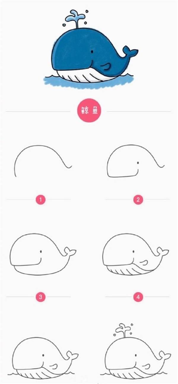 蓝鲸简笔画 蓝鲸简笔画图片大全