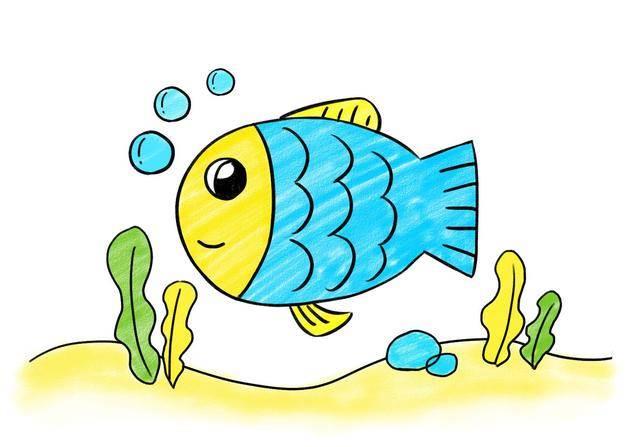 儿童简笔画小鱼 3-6岁儿童简笔画小鱼