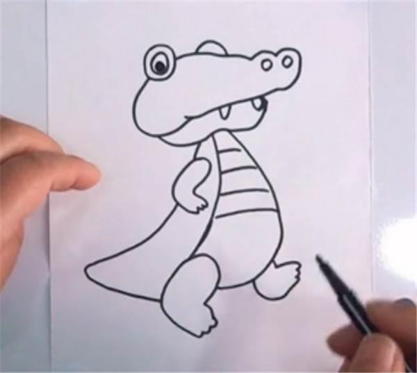 小鳄鱼简笔画 可爱的小鳄鱼简笔画
