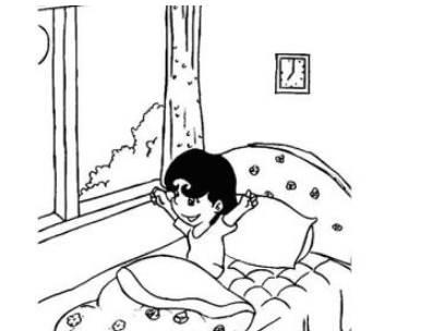 起床简笔画 起床简笔画图片女孩