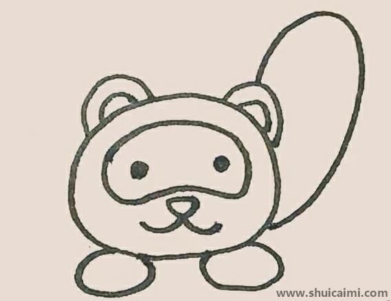可爱小熊猫彩色儿童简笔画