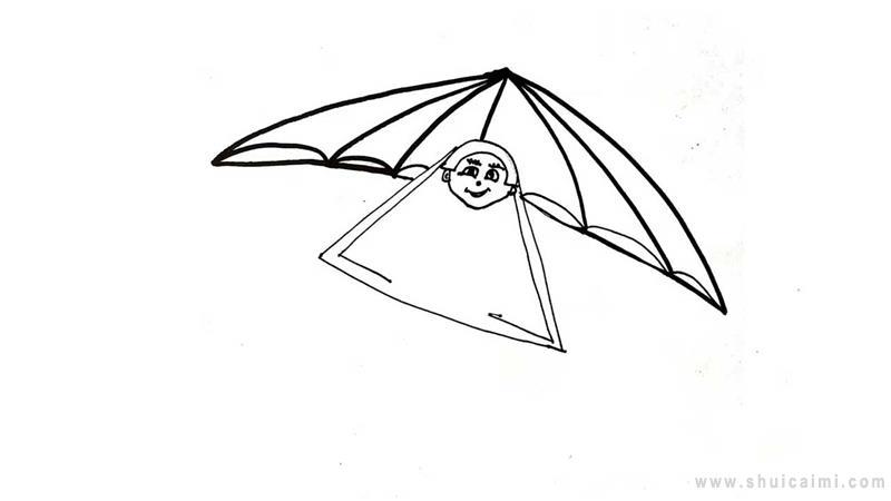 滑翔伞简笔画怎么画 滑翔伞简笔画好看