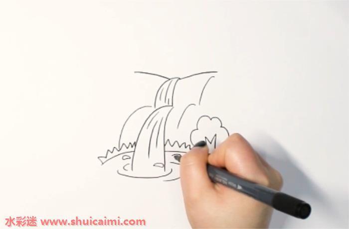 瀑布怎么画 瀑布简笔画漂亮卡通
