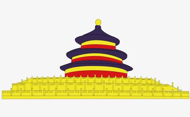 天坛简笔画 天坛简笔画带颜色
