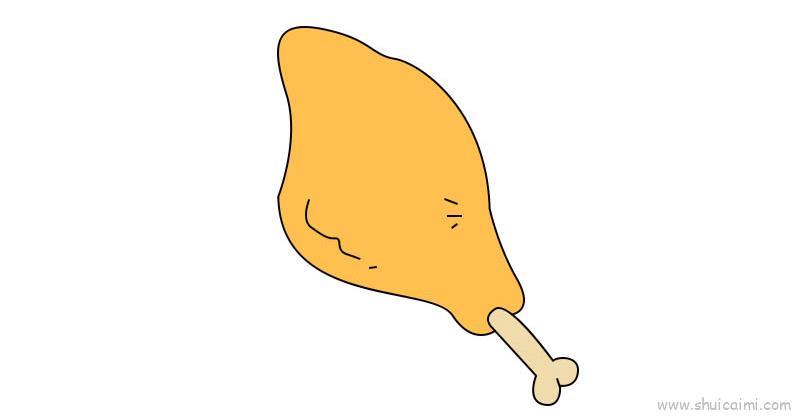 鸡腿儿童画怎么画 鸡腿简笔画简单又好看