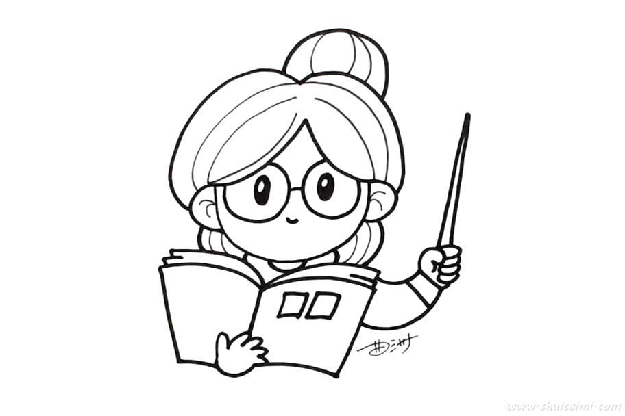 老师怎么画 老师简笔画漂亮卡通