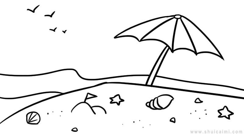 海滩简笔画怎么画 海滩简笔画图片