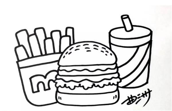 汉堡的简笔画图片大全 汉堡的简笔画简单又漂亮