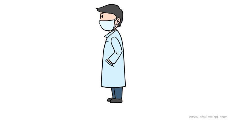 侧面医生儿童画怎么画 侧面医生简笔画图片