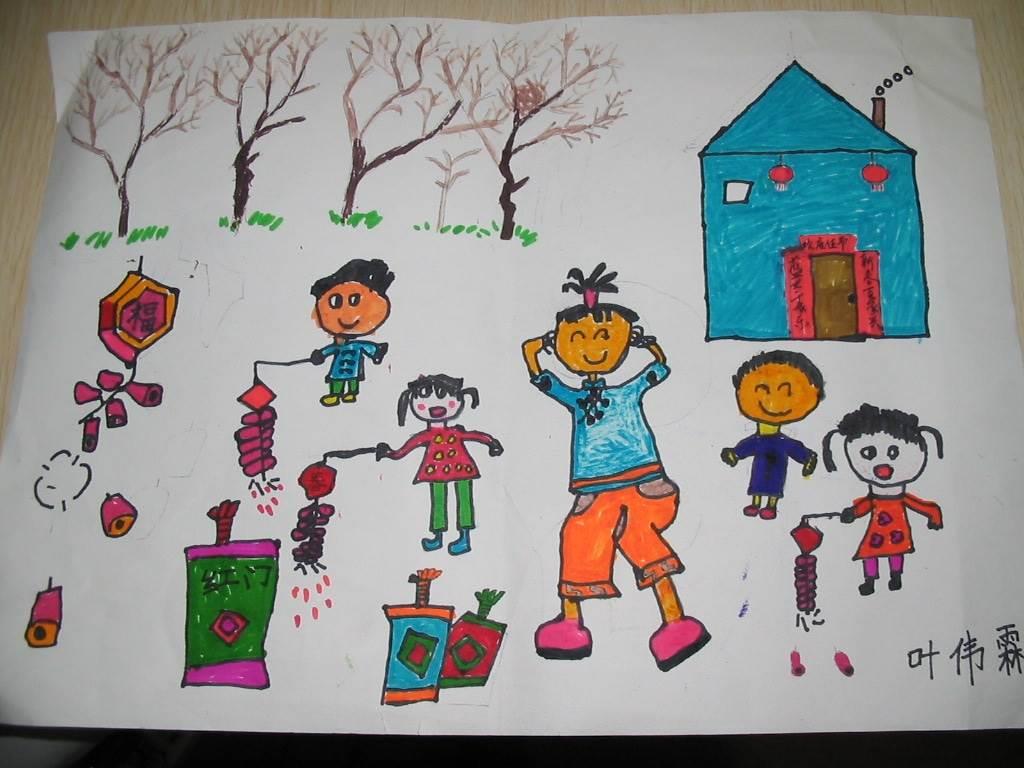 春节放烟花的图片简笔画 春节放烟花的图片简笔画可爱