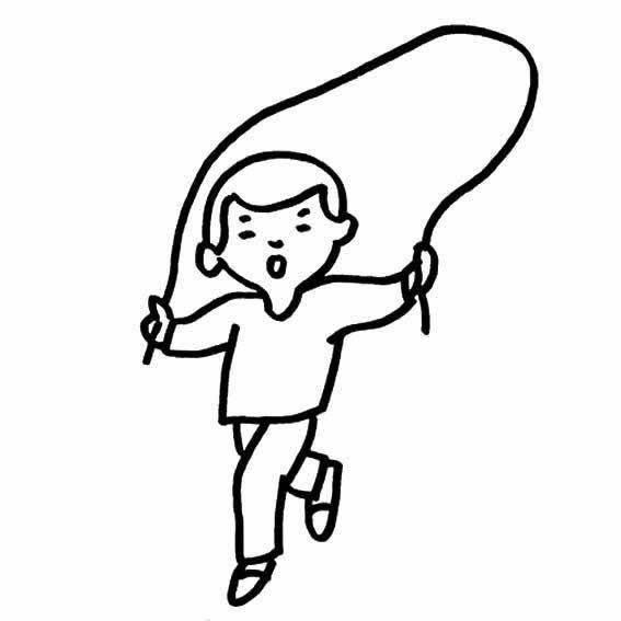 跳绳简笔画 跳绳简笔画男孩卡通