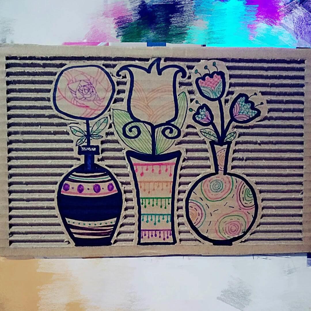 花瓶简笔画花纹彩色 花瓶简笔画花纹彩色