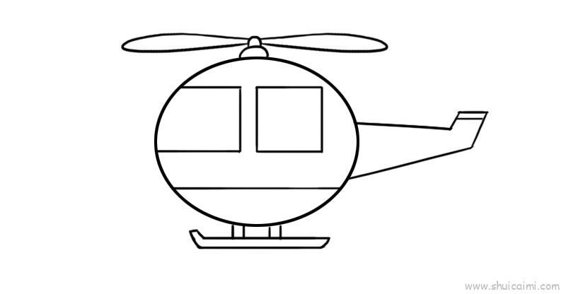 直升机儿童画怎么画 直升机简笔画图片