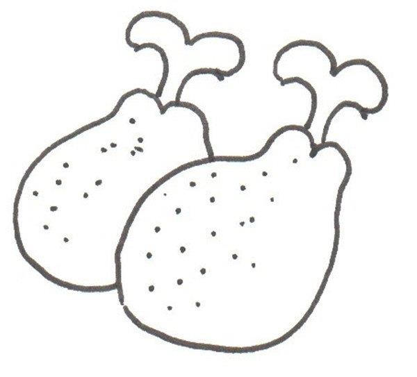鸡腿的简笔画怎么画 鸡腿的简笔画图片大全
