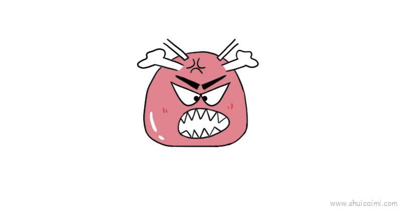 生气表情儿童画怎么画 生气表情简笔画步骤