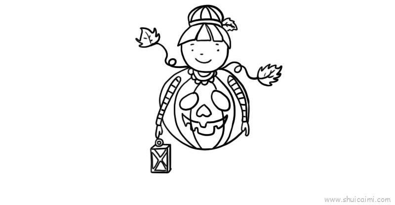 南瓜女孩儿童画怎么画 南瓜女孩简笔画步骤