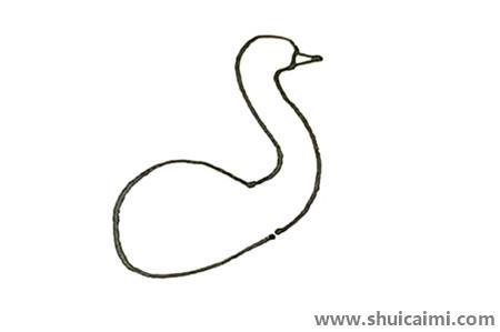 鸵鸟彩色儿童简笔画