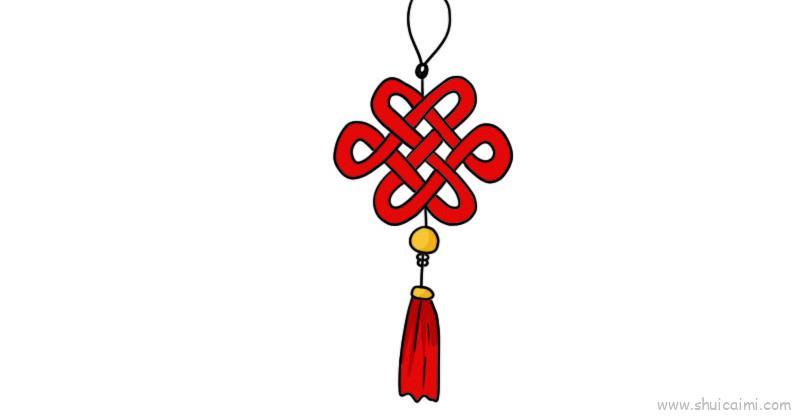 中国结儿童画怎么画 中国结简笔画简单