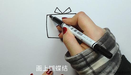 礼盒儿童画怎么画 礼盒简笔画步骤