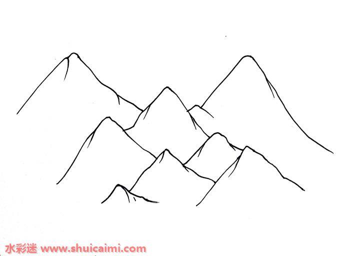 喜马拉雅山怎么画 儿童喜马拉雅山简笔画图片大全带颜色