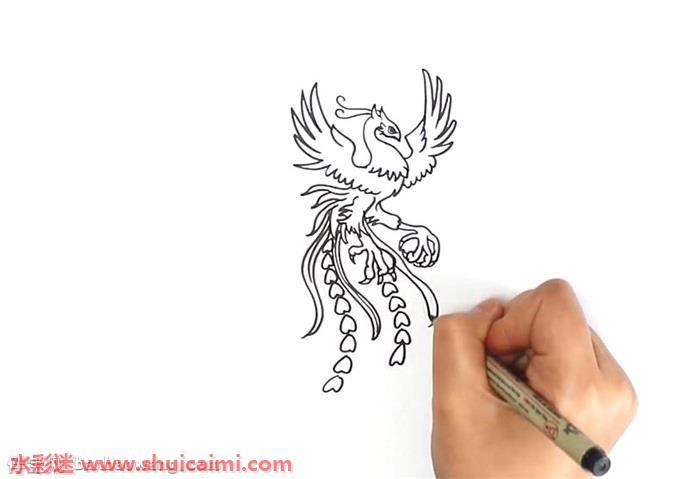 小学生凤凰怎么画 凤凰简笔画步骤