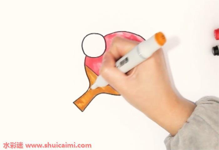兵乓球怎么画 兵乓球简笔画图片带颜色