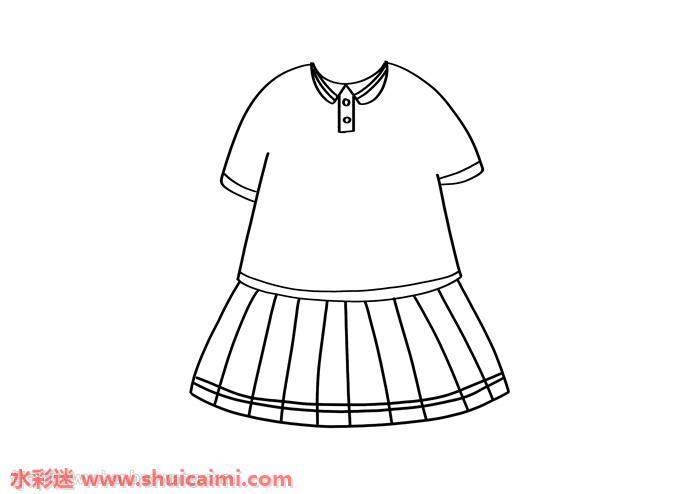 校服怎么画 校服简笔画简单好看彩色