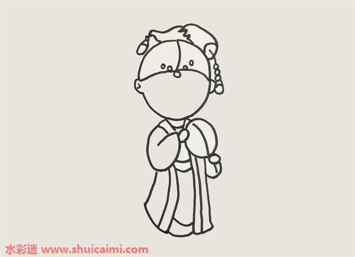 古代公主画全身怎么画 古代公主画全身简笔画简单易画彩色