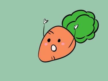 胡萝卜的简笔画 小兔子抱着胡萝卜的简笔画