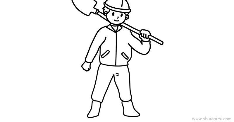 寒风中工作儿童画怎么画 寒风中工作简笔画顺序